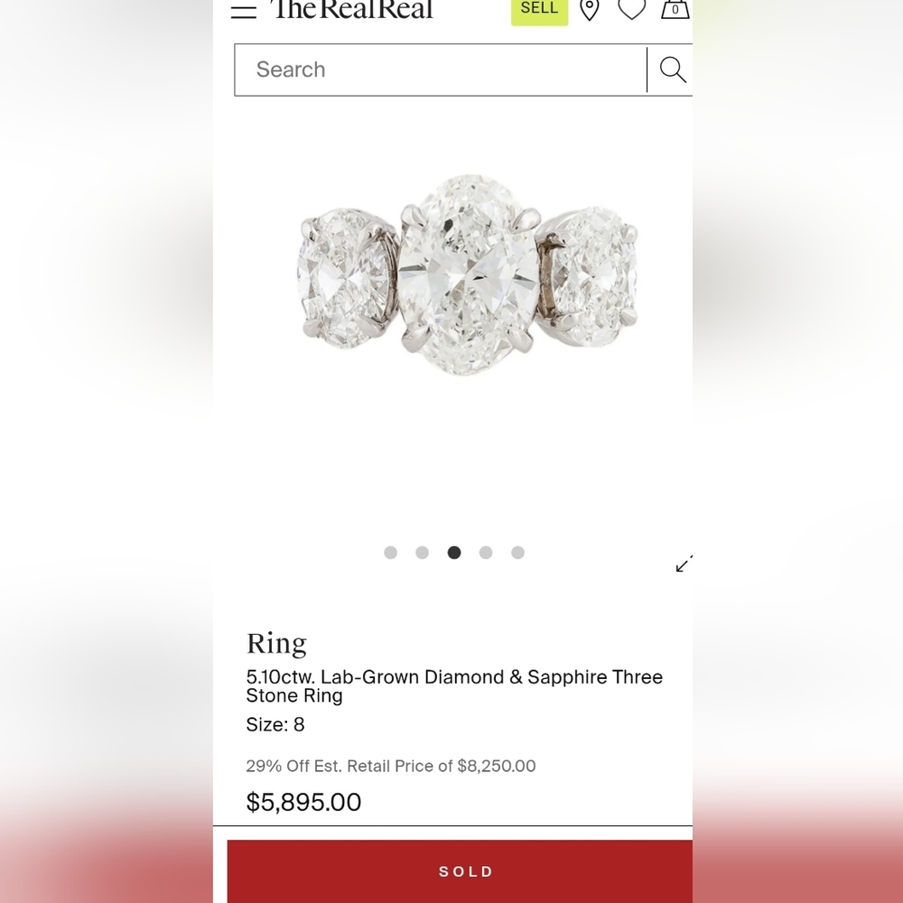 IGI Certified Three Stone Oval Diamond 14k Ring